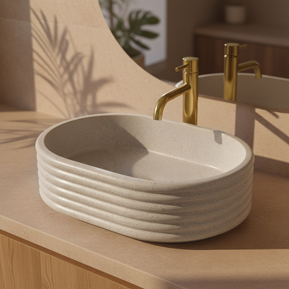 Lavabo sobre encimera Rea Nicoletta Beige