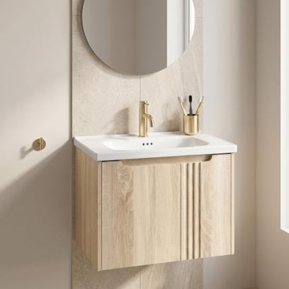Έπιπλο μπάνιου με νιπτήρα Rea Rivo DB86-60L-3 Light 60cm