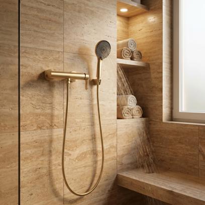 Baterie de duș REA Arcos Brush Gold