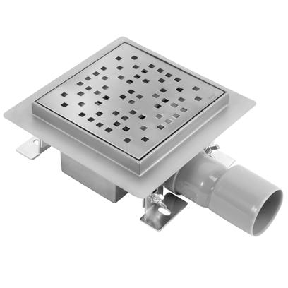 Drenaje lineal REA DOTS 150x150 Nickel Brush