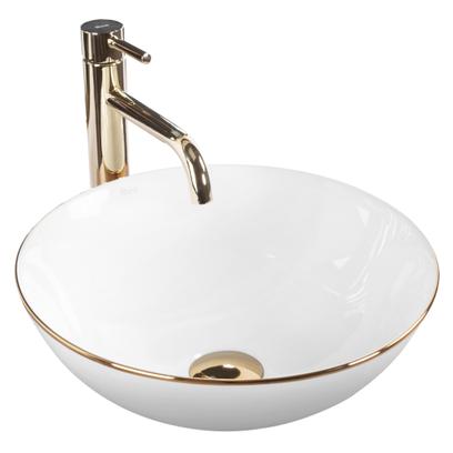 Lavabo sobre encimera Stella Blanco gold edge