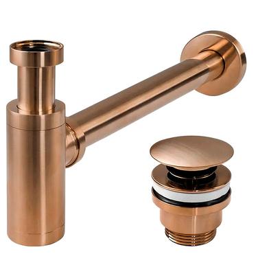 REA COPPER MAT univerzális mosdószifon click-clack leeresztő szeleppel
