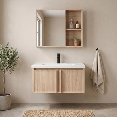 Set mobilier de baie cu lavoar Gama T25023 BXM 80CM