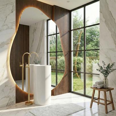 Robinet pentru lavoar Rea Lungo Brush Gold