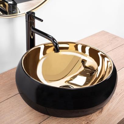 Lavabo sobre encimera REA Luna Gold/Black