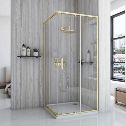Cabină de duș Rea City 80x100 cm Brush Gold