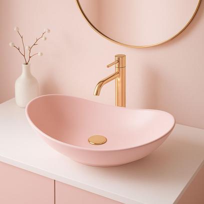 Lavabo sobre encimera Rea Royal Powder Pink Matt