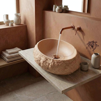 Rea Mika Light Terracotta stalviršio praustuvas
