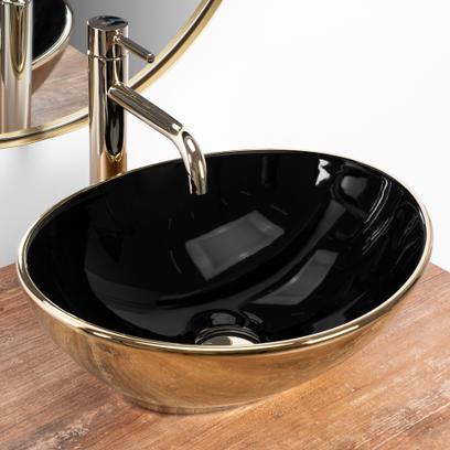 Lavabo sobre encimera Rea Sofia in Black Gold