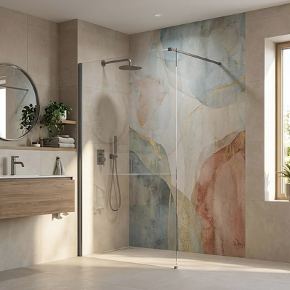 Параван за душ Rea Flexi Transparent / Titan 110