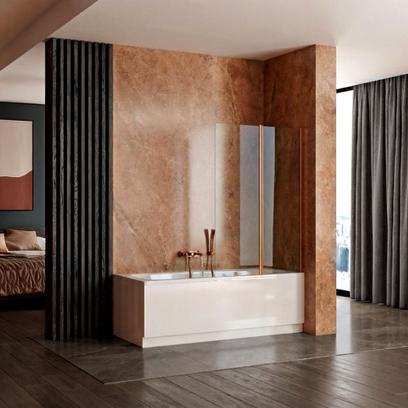 Fürdőkádparaván Rea Agat-2 100 Brush Copper