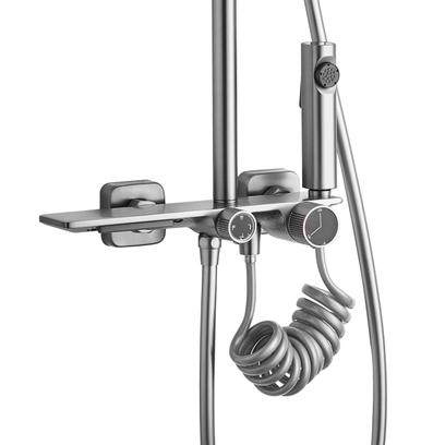 Coloana de dus REA HELIX  Nickel Brush INOX