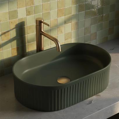 Lavabo sobre encimera Rea Vanda Olive Matt