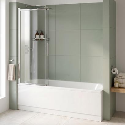 Sliding bathtub screen REA Dario Chrome 100