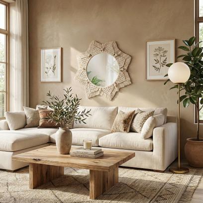 Boho fali tükör 53CM 322048