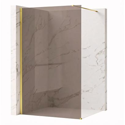 Parete doccia Rea Flexi Brown / Gold 80