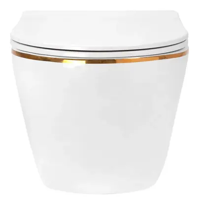 Vas WC suspendabil Rea Carlo Mini Tornado NF GOLD EDGE