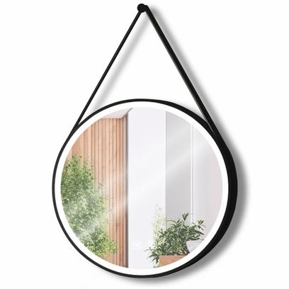 Kerek LED tükör szíjon függesztve 80cm 105