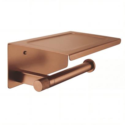 WC-papír tartó polccal 39105A ORI Brush Copper