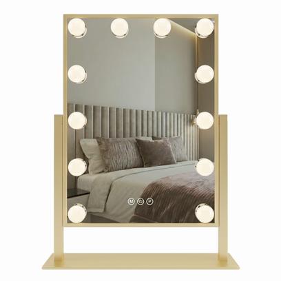 Oglindă LED HOLLYWOOD L.Gold 30x40