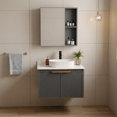 Комплект мебели за баня с плот Marti 60cm Grey