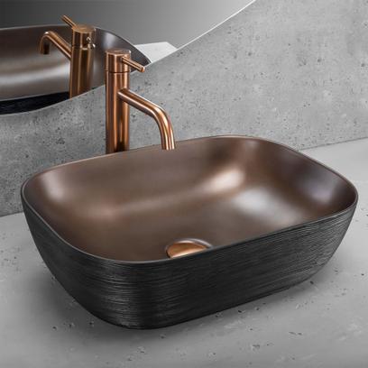 Lavabo sobre encimera Rea Belinda COPPER BRUSH / Black