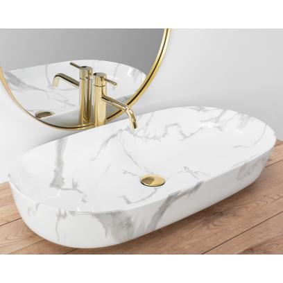 Lavoarul REA CLEO 81 Shiny Marmo din ceramică