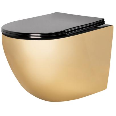 Vas WC suspendabil Carlo Mini Flat Gold/Black
