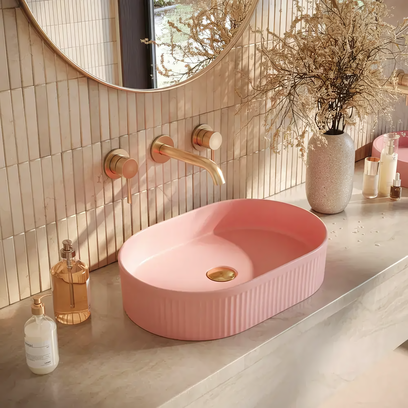 Lavabo sobre encimera Rea Vanda Bubble Gum Matt