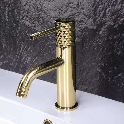 Baterie pentru lavoar Rea Lungo Diamond Gold