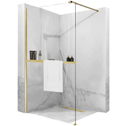 Zuhanyfal Rea Aero Gold Brush N 100 Walk In + EVO
