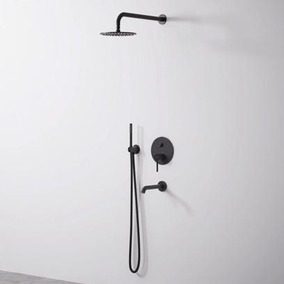 Set de duș și cada incastrabil Rea Lungo Black black + BOX