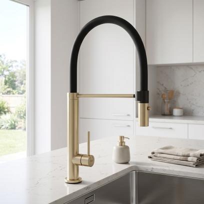 Baterie de bucătărie Rea Viera Auriu gold brush