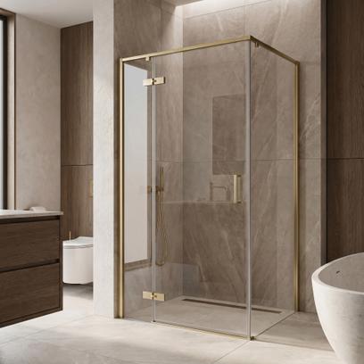 Cabina doccia Rea Bruno 100x80 Brush Gold