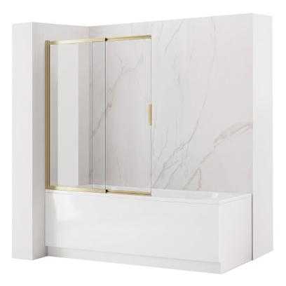 Sliding bathtub screen REA Dario Brush Gold 100