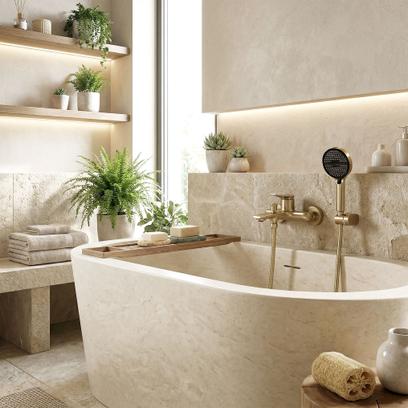 Bathtub faucet PREMIUM REA Vision Brush Gold