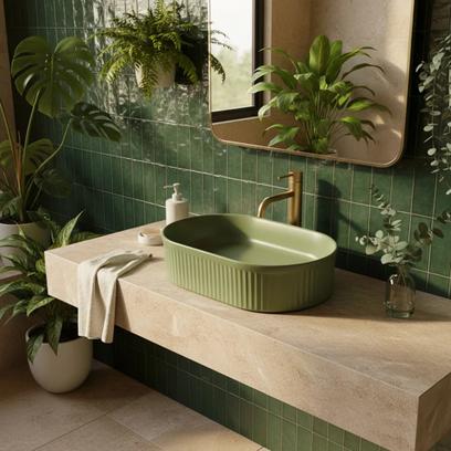 Lavabo sobre encimera Rea Vanda Pistachio Matt