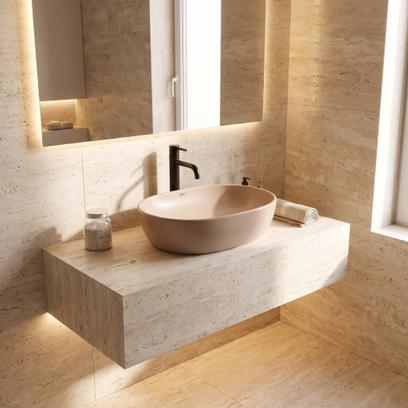 Lavabo à Poser Rea Focus Taupe