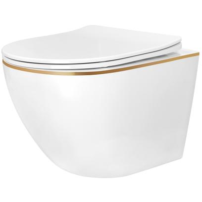 Vas WC suspendabil Rea Carlo Mini Tornado NF GOLD EDGE