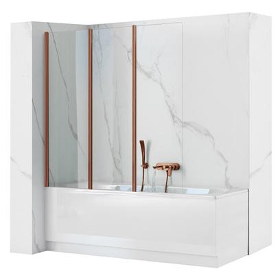 Fürdőkádparaván Rea Agat-3 120cm Brush Copper