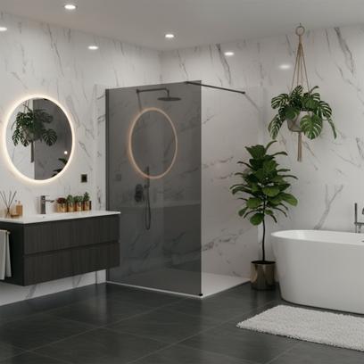 Kabina prysznicowa Walk-In Rea Flexi Grey / Tytan 130