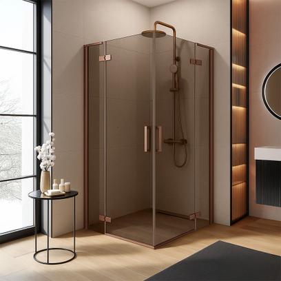Душ кабина REA Hugo Double 80x80 Copper Brush