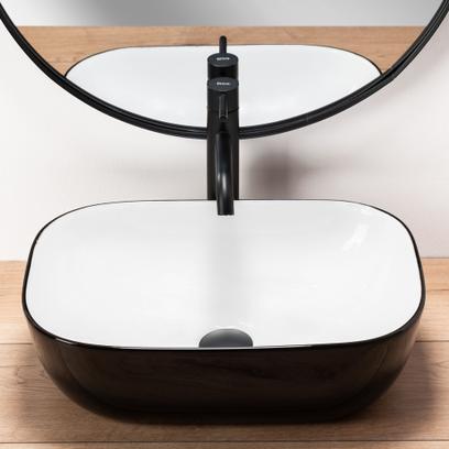 Lavoar pentru blat Rea Belinda Alb Negru White Black