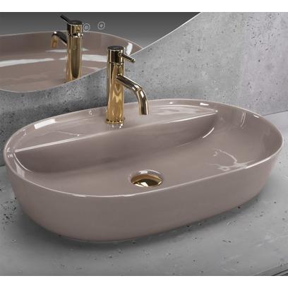 Lavabo de sobremesa REA Aura 61 Beige Shiny