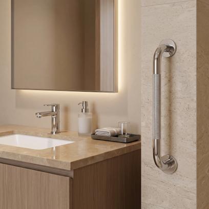 Barre d'appui de salle de bain antidérapante 104 Chrome