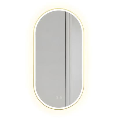 Espejo LED OVL 50x100cm Brush Gold