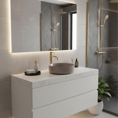 Lavabo sobre encimera Rea Sami Beige Shiny