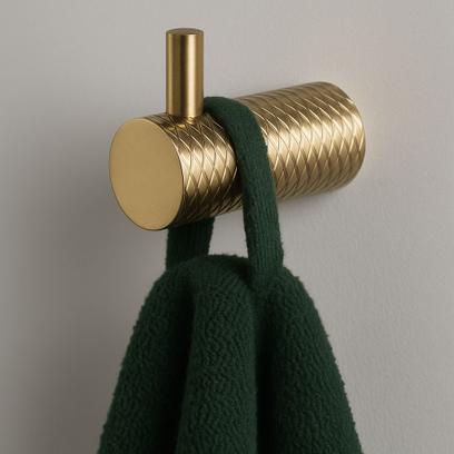 Cabide de banheiro com braço único 9706 Prism Brush Gold