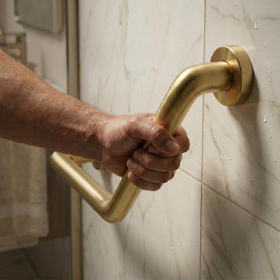 Kotna kopalniška oprijemna palica BRUSH GOLD