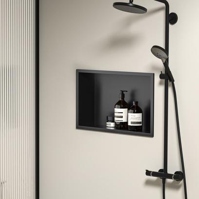 bathroom shelf 30x30 matte black
